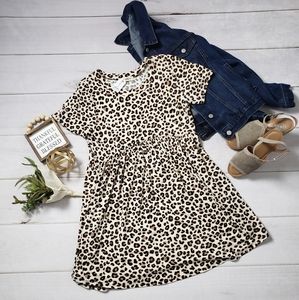 Animal Print Babydoll Dress